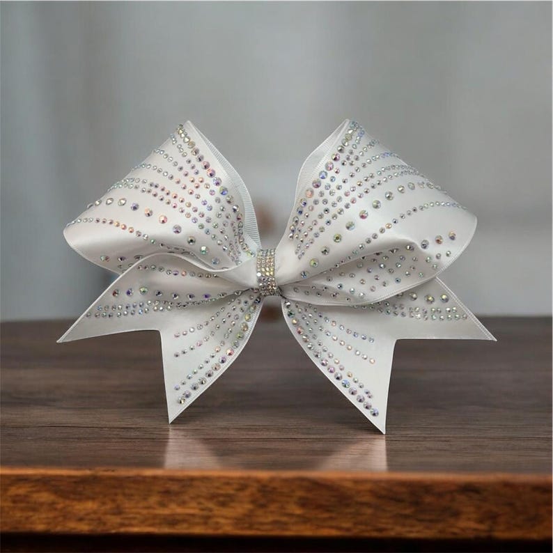 Cheerleading Bow- the Michelle in White Satin - Etsy
