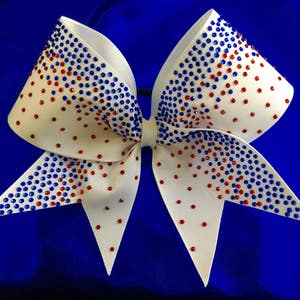 mixed colors waterfall rhinestone cheer bow
