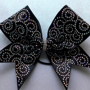 Rhinestone Swirl- Cheer bow