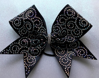 Rhinestone Swirl- Cheer bow