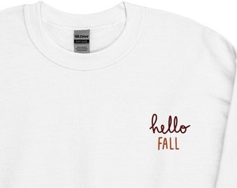 Hallo herfst geborduurd sweatshirt in meerdere kleuren