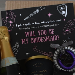 Gruselige Brautjungfer & Ehrmädchen Vorlage Digitale Download Karten | Gothic Brautjungfern Karte | Will You Be My Bridesmaid Karte