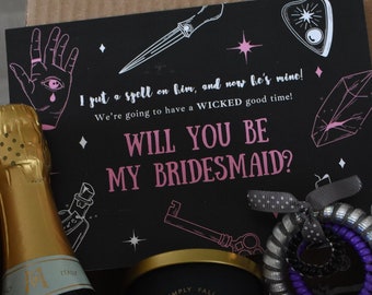 Spooky Bridesmaid & Maid of Honor Proposal Digital Download Cards | Gothic Bridesmaid Proposal Card | Will You Be My Bridesmaid Card