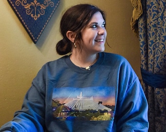 Space Mountain aquarel unisex sweatshirt in meerdere kleuren