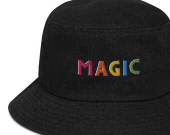 Magic Embroidered Denim Bucket Hat in Multiple Colors