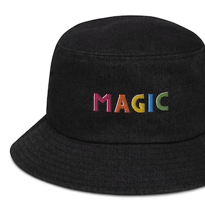 Magic Embroidered Denim Bucket Hat in Multiple Colors