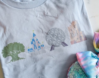 Disney World Resort Park Symbols Short-Sleeve Unisex T-Shirt in Multiple Colors