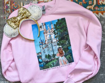 Disney World Magic Kingdom Castle bedrukt unisex sweatshirt in meerdere kleuren