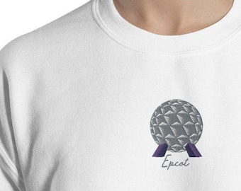 Disney's Epcot Inspired Embroidered Unisex Sweatshirt in Multiple Colors