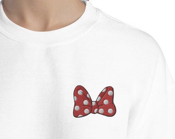 Minnie Mouse Inspired Bow Embroidered Sweatshirt in Multiple Colors