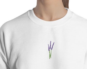 Embroidered Lavender Unisex Sweatshirt in Multiple Colors