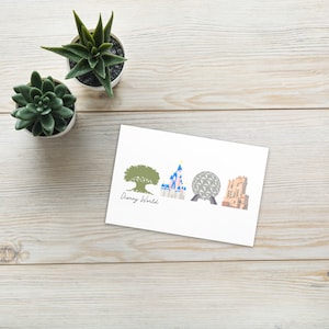 Carte postale standard Symboles des parcs Disney World Resort