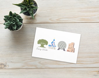 Disney World Resort Park Symbols Standard Postcard