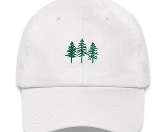 Custom Pine Trees Embroidered Hat in Multiple Colors