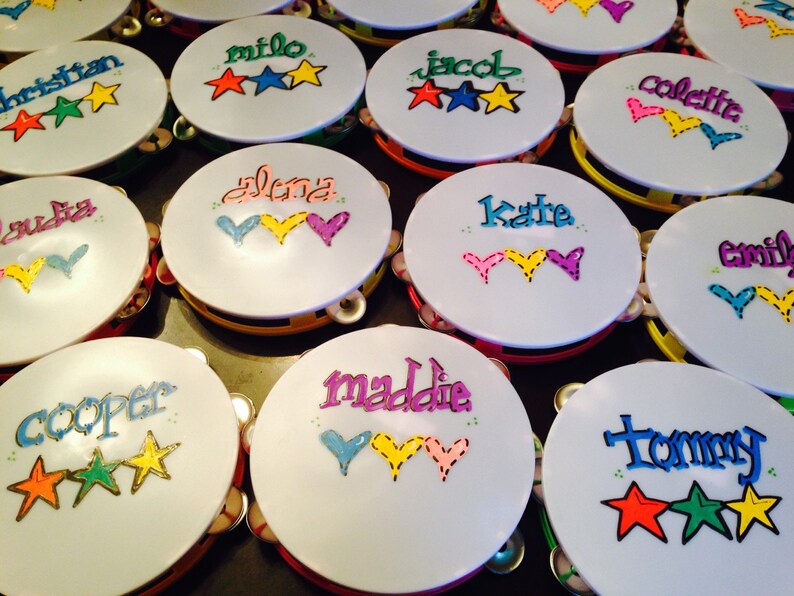 Personalized Tambourine Party Favors Etsy
