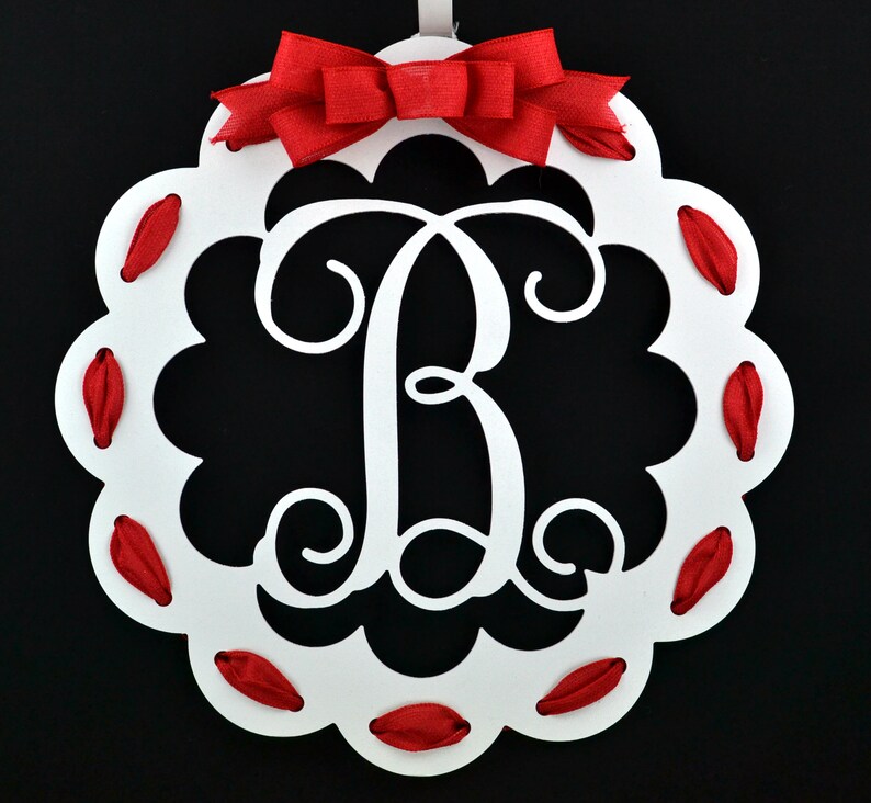 Monogram Door Hanger Monogrammed Wreath Initial Everyday Etsy Norway