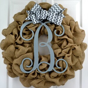 Personalized Gift, Home Decor, Newlywed Gift, Wreaths with a Letter, Home Decore, Wreath for Front Door image 5
