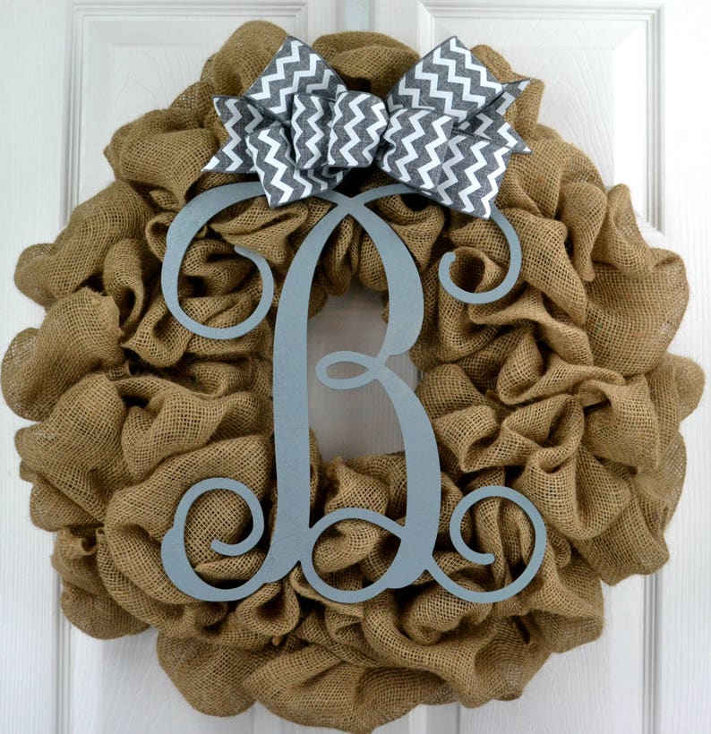 Personalized Gift, Home Decor, Newlywed Gift, Wreaths with a Letter, Home Decore, Wreath for Front Door image 5