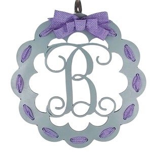 Personalized Monogram Door Hanger, Elegant Home Decoration, Gift for Mother's Day, Handmade Wood Ornament