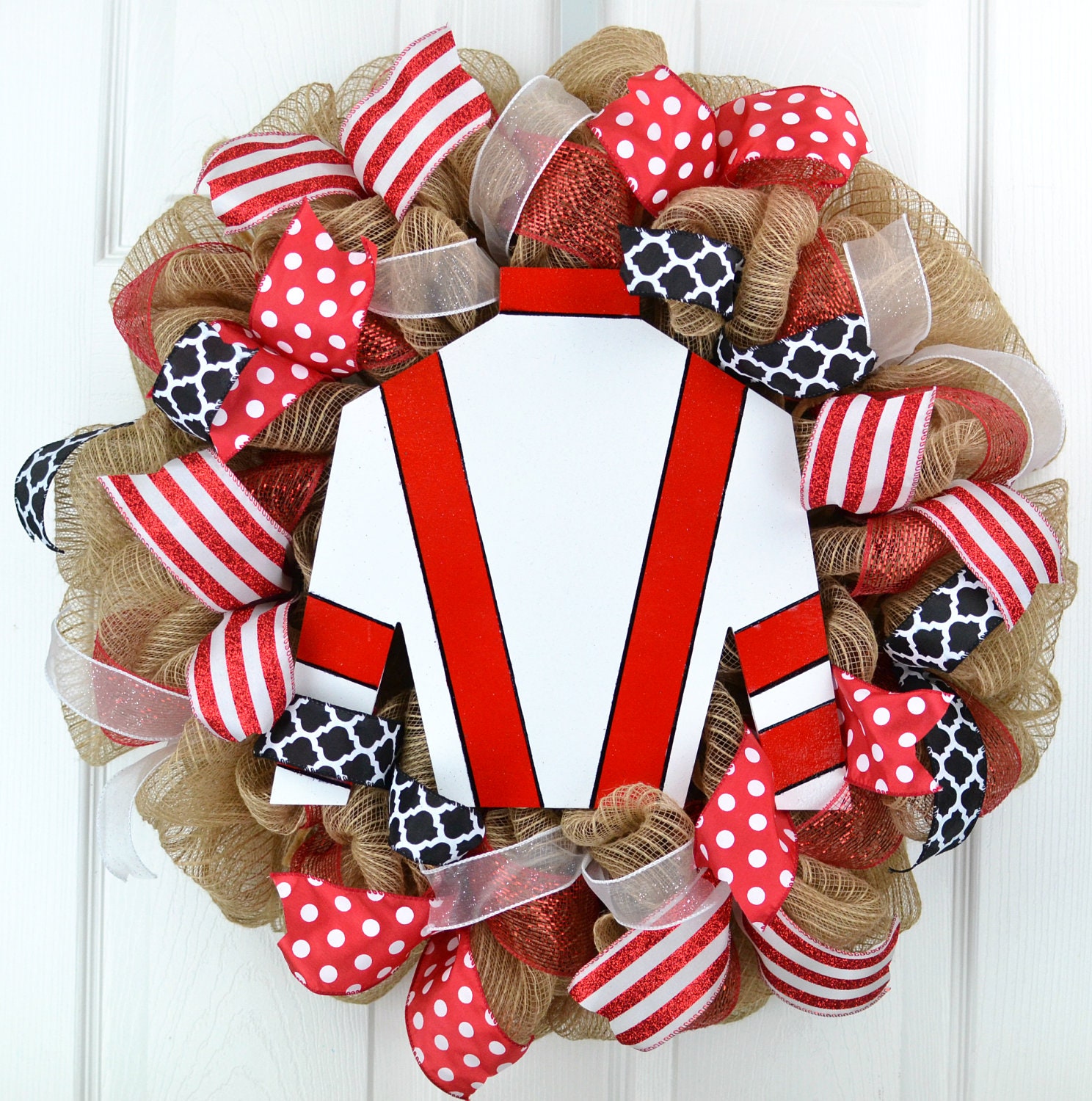 KENTUCKY DERBY Jockey silk wreath derby party wreath red black