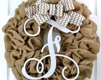 Personalized Gift, Home Decor, Newlywed Gift, Wreaths with a Letter, Home Decore, Wreath for Front Door