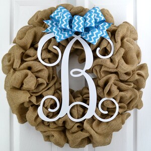 Personalized Gift, Home Decor, Newlywed Gift, Wreaths with a Letter, Home Decore, Wreath for Front Door image 6