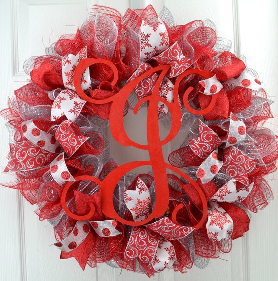 Monogrammed christmas wreath Clearance