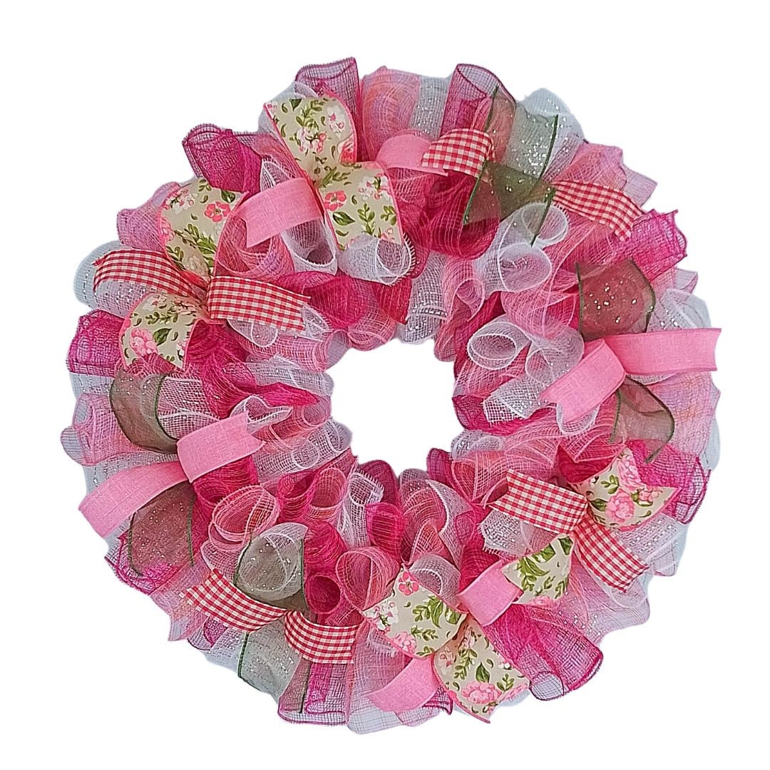 Vibrant Wired Ribbon Wreath, Housewarming Gift, Décor for Airbnb ...