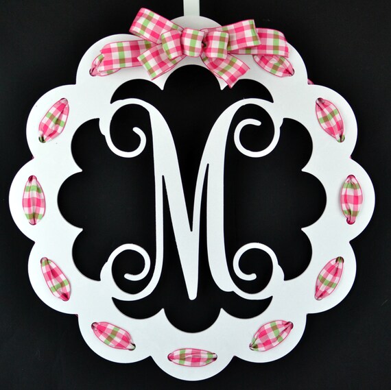 Summer Door Hanger Monogram Door Hanger Monogram Wreath Etsy
