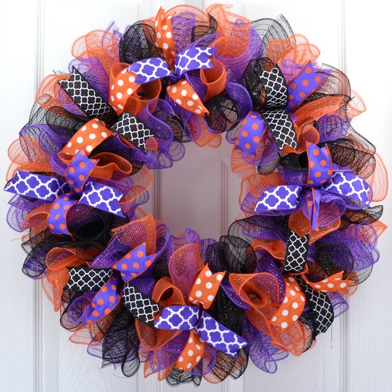 Halloween Wreaths For Front Door Halloween Wreath Etsy