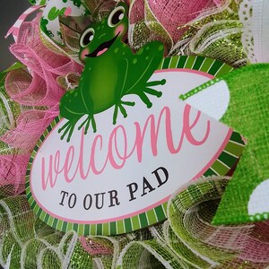 Welcome to Our Pad Frog Wreath - Spring Summer Front Door Decor ...