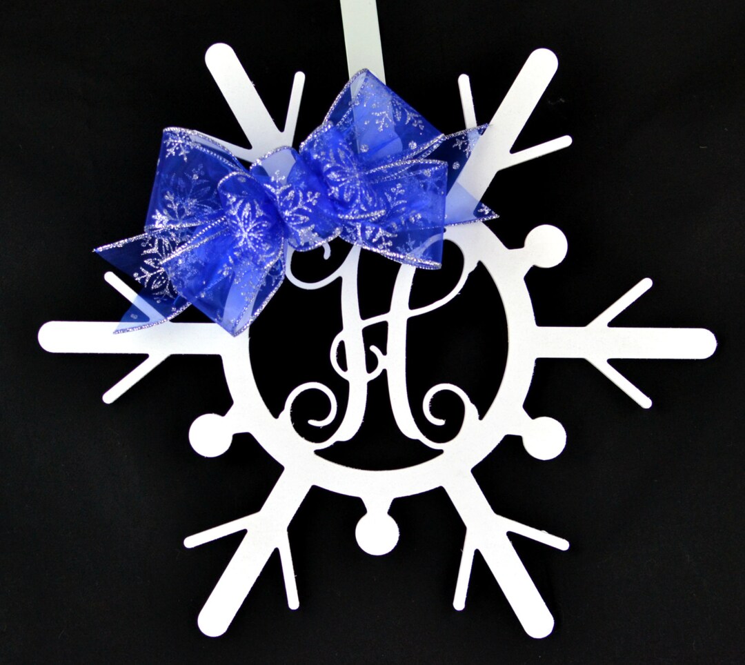 Snowflake Door Decorations Snowflake Wreath Monogram Door Etsy