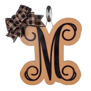 Custom Birch Wood Monogram Door Hanger, Housewarming Gift, Handcrafted Home Decor, For New Homeowners