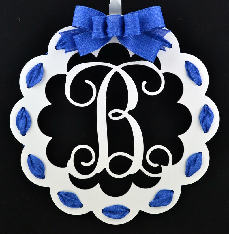 Monogram Door Hanger Monogrammed Wreath Initial Everyday Etsy Norway