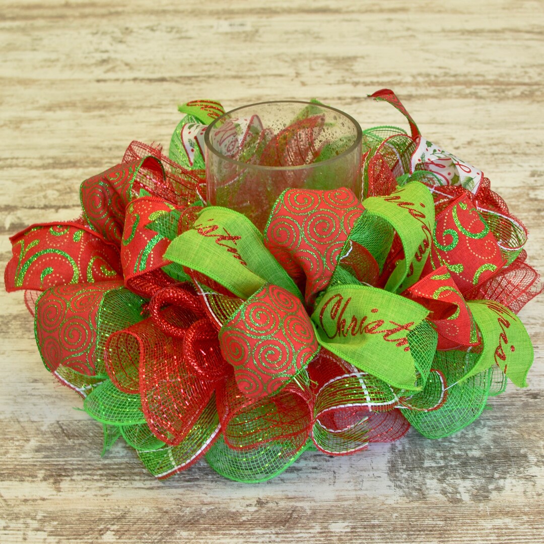 Christmas Table Centerpiece, Christmas Candle Holder, Christmas Table