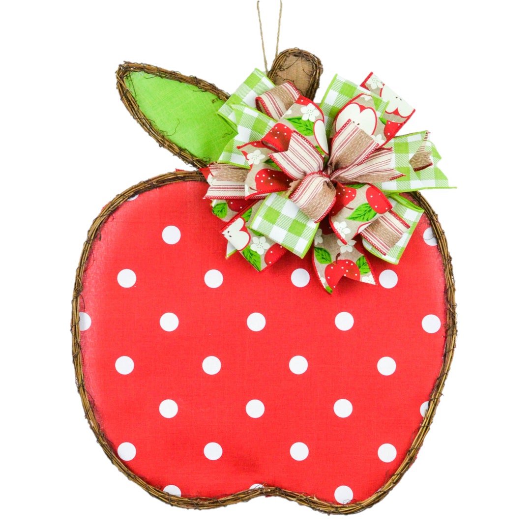 Teacher Appreciation Gifts, Classrooom Apple Door Hanger, Grapevine