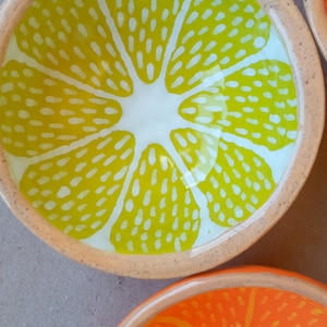 Orange Lemon Lime Grapefruit Mandarin Orange Mini Bowl Dinnerware Set Handmade Ceramic Pottery FRUIT cup Gift for Friend Set of dishes image 5