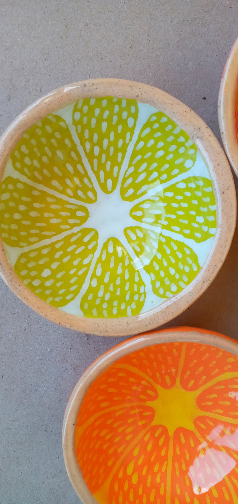 Orange Lemon Lime Grapefruit Mandarin Orange Mini Bowl Dinnerware Set Handmade Ceramic Pottery FRUIT cup Gift for Friend Set of dishes image 5