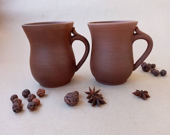 Simple rustic cup Handmade CUP Mug Unglazed cup Ceramic tea mug Organic pottery Terracotta red clay cup Rustic pottery Tall tea mug Gift