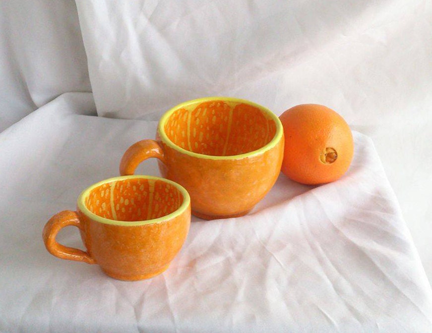 Preorder:orange Love Handmade Ceramic Mug-clay Mug Handmade,handmade Mug,aesthetic  Mug,modern Coffee Mug,cute Mug, Oranges Mug, Mug 