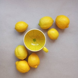 Handmade Lemon Ceramic Mug – Large Yellow Citrus Coffee Cup 350 ml / 12 oz