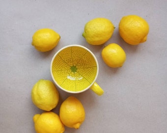 Lemon MUG Fruit mug Big cup Half of lemon Yellow cup Lemon mug Handmade Ceramic cup Wide mug Funny cup Cute gift for a friend