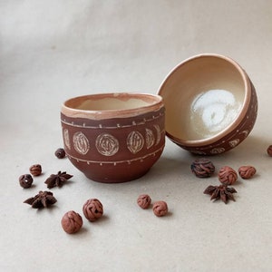 Fasi lunari TAZZA DA TÈ senza manico TAZZA DA TÈ semplice in ceramica non smaltata Tazza da tè decorata, tazza piccola rotonda Tazza da cacao grande in terracotta Tazza da yogurt