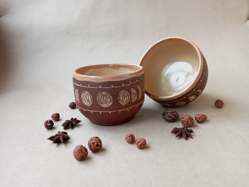 藤 新品 陶器 陶芸作家 人気のヨーグルトカップ4個A 加藤まり香 Marika KATO | 作家のうつわ販売 四季折折オンライン