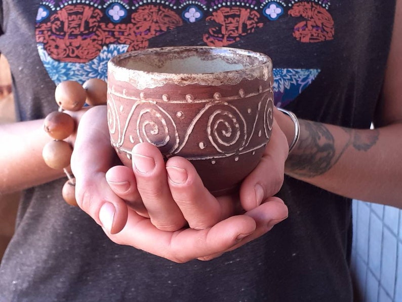 Handmade TEA CUP Without Handle Unglazed Simple Ceramic MUG Etsy