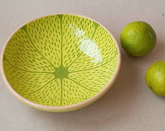 Lime bowl, Green bowl, Big bowl, Wide bowl, Fruit bowl, Ceramic bowl, Handmade ceramics, Pottery bowl, 18cm soup bowl, Ukrainian pottery