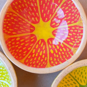 Orange Lemon Lime Grapefruit Mandarin Orange Mini Bowl Dinnerware Set Handmade Ceramic Pottery FRUIT cup Gift for Friend Set of dishes image 8