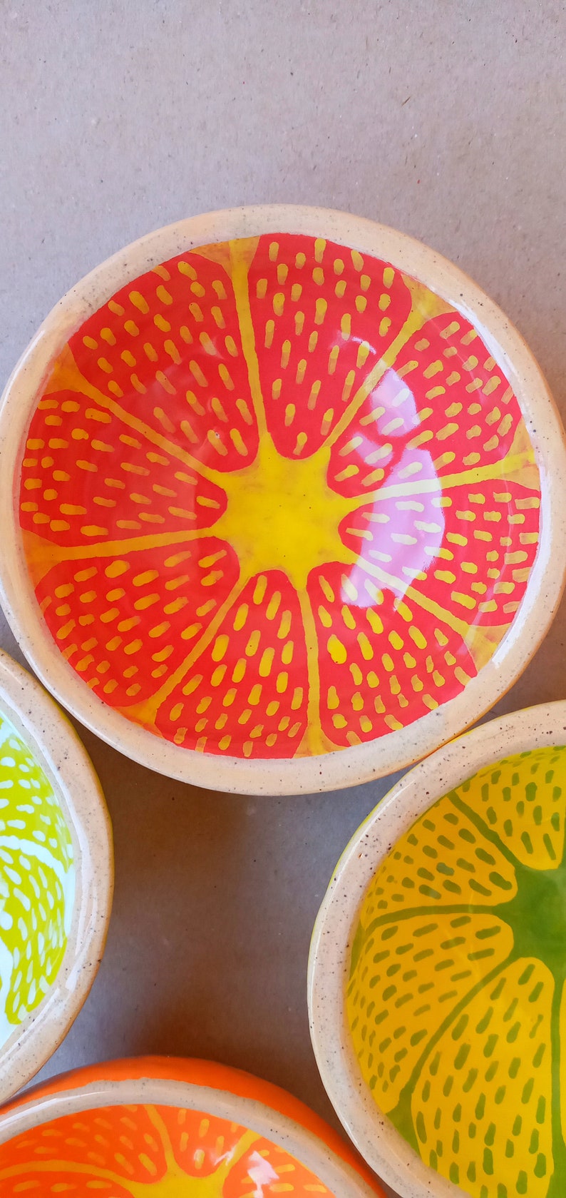 Orange Lemon Lime Grapefruit Mandarin Orange Mini Bowl Dinnerware Set Handmade Ceramic Pottery FRUIT cup Gift for Friend Set of dishes image 8