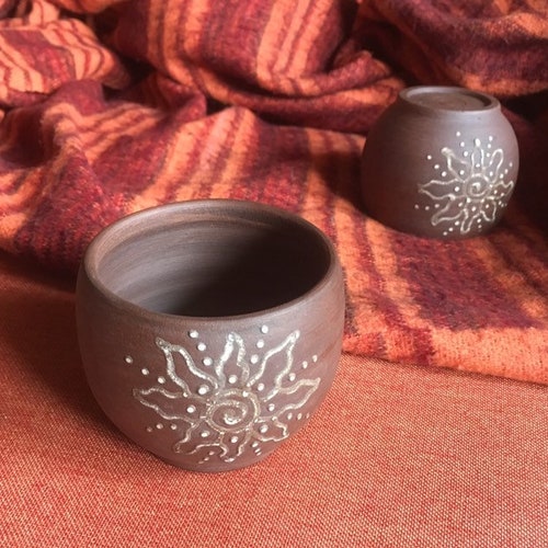 Handmade TEA CUP Without Handle Unglazed Simple Ceramic MUG Etsy