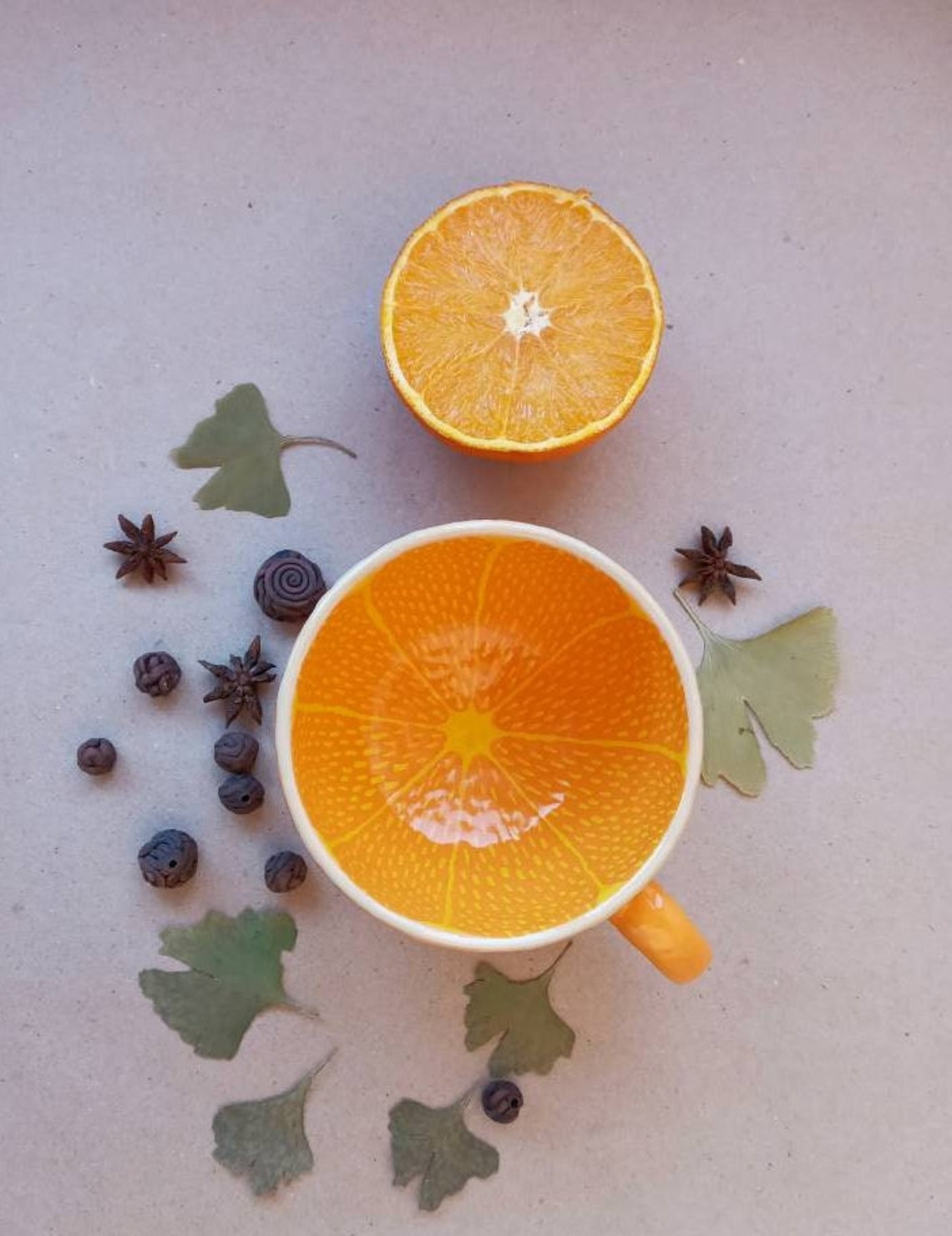 Orange MUG Fruit Mug Big Cup Half of Orange Cup Tangerine Mug Etsy